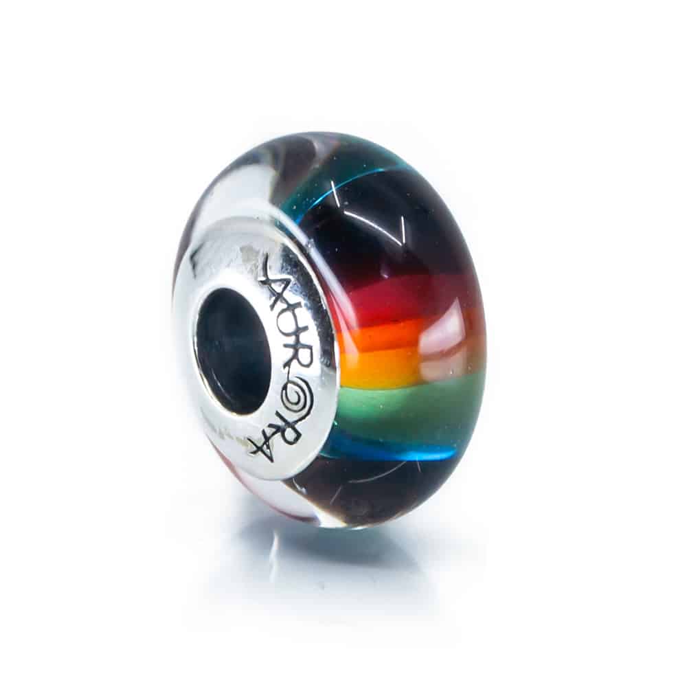 Aurora Charm Harmony of Wisdom Glass Bead multicolor; black glass Bead by The Alternative Bead. Your official Aurora Charm Retailer from Germany