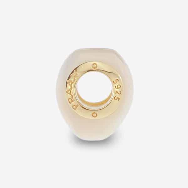 Praan Gold Reminder Heart white mother-of-pearl Bead by The Alternative Bead. Your official Praan Retailer from Germany
