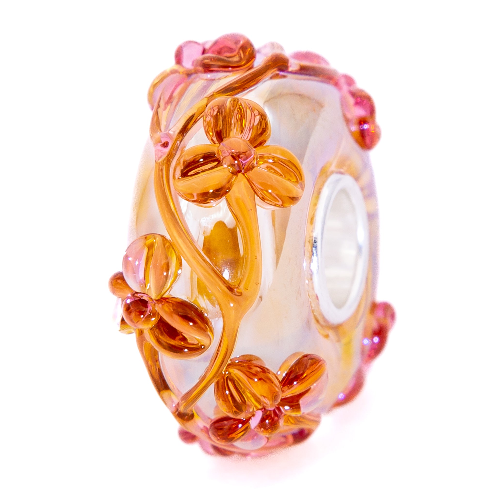 Elfbeads Gold Oil Light Mauve Flowertwig gold; pink glass Bead by The Alternative Bead. Your official Elfbeads Retailer from Germany