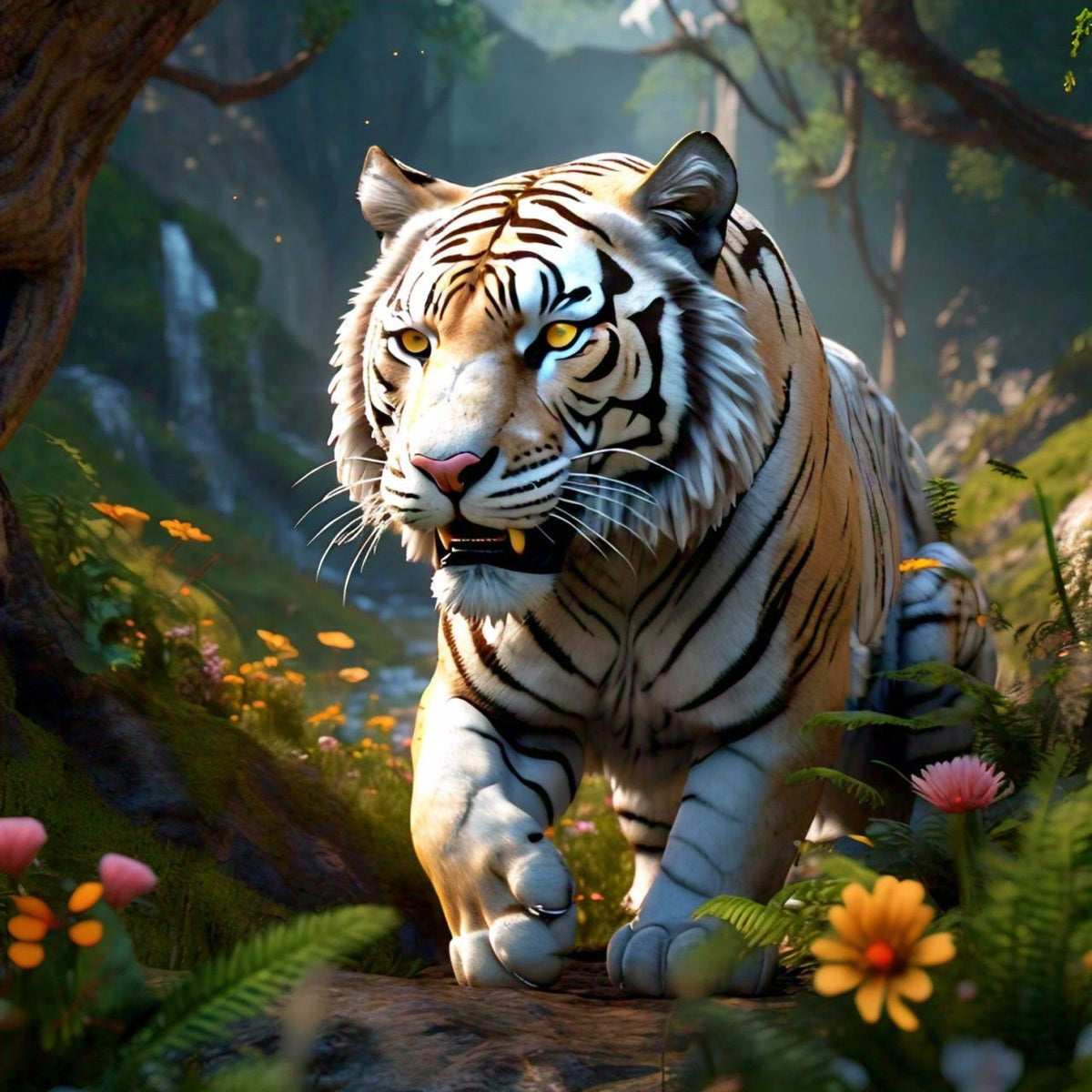 Elfbeads Golden White Tiger  glass Bead by The Alternative Bead. Your official Elfbeads Retailer from Germany