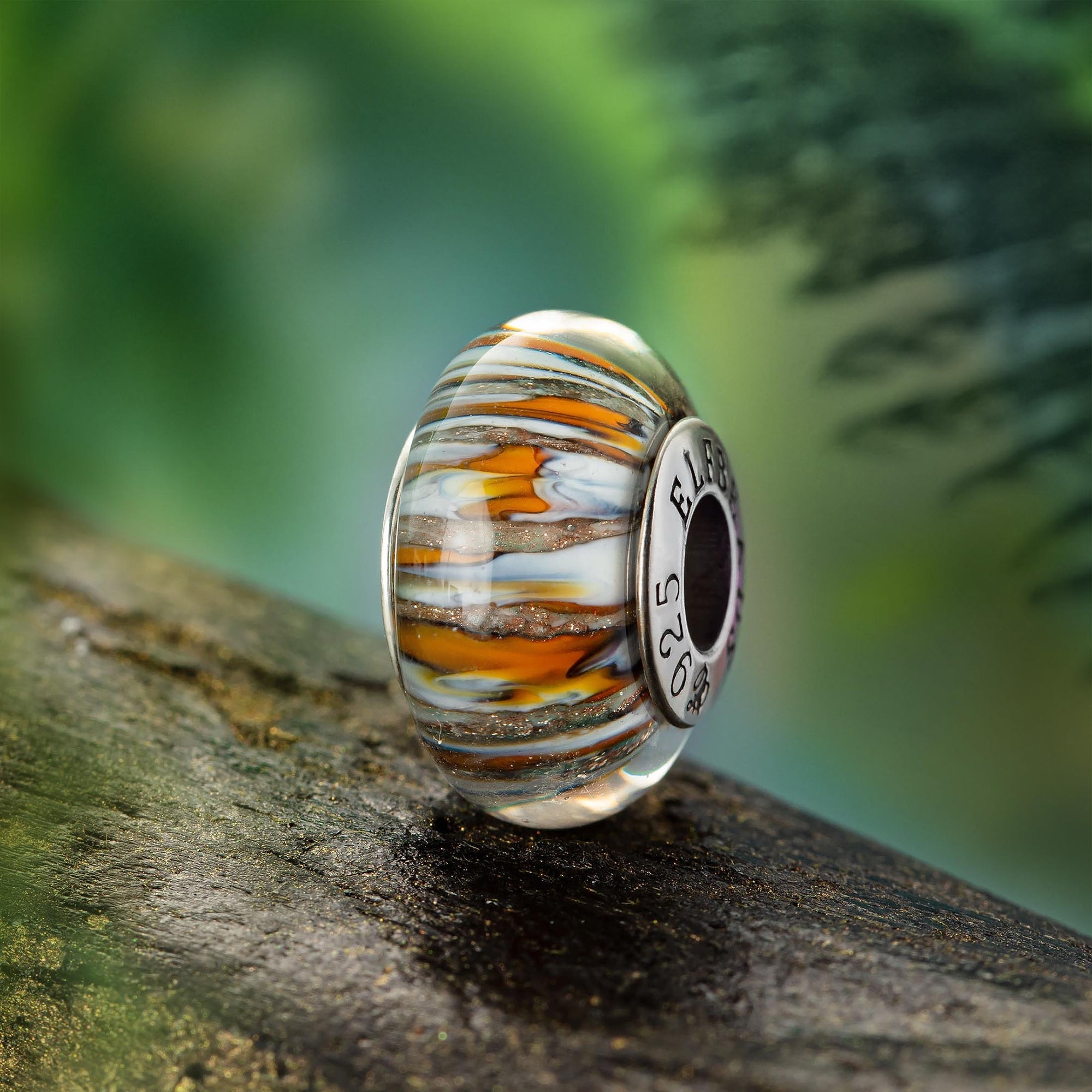 Elfbeads Golden White Tiger  glass Bead by The Alternative Bead. Your official Elfbeads Retailer from Germany