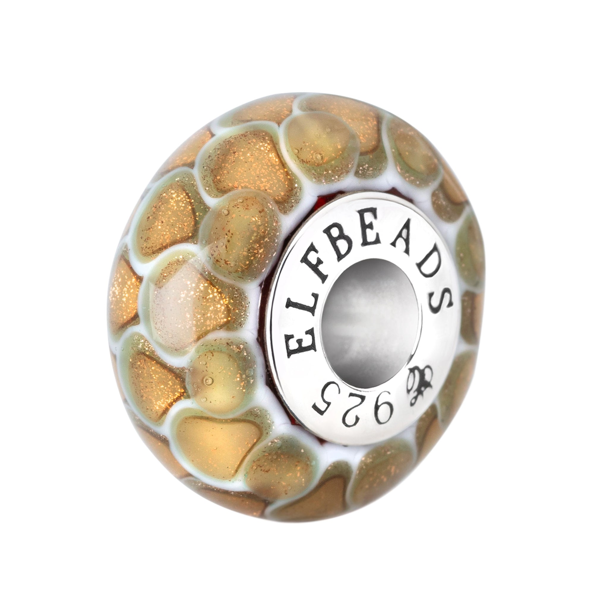 Elfbeads Golden Dragon Scales silver glass Bead by The Alternative Bead. Your official Elfbeads Retailer from Germany