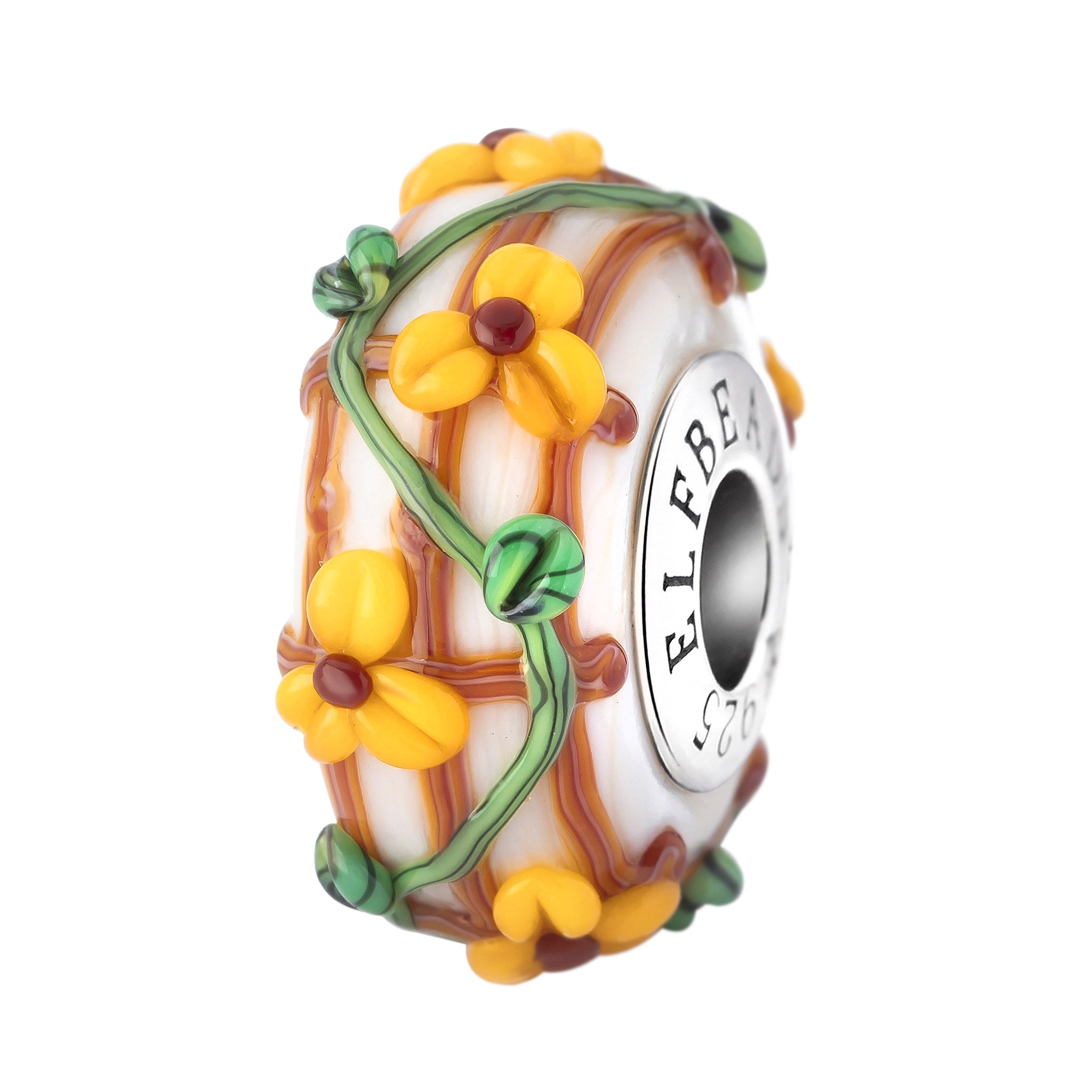 Elfbeads Golden Harvest Patch white; yellow glass Bead by The Alternative Bead. Your official Elfbeads Retailer from Germany