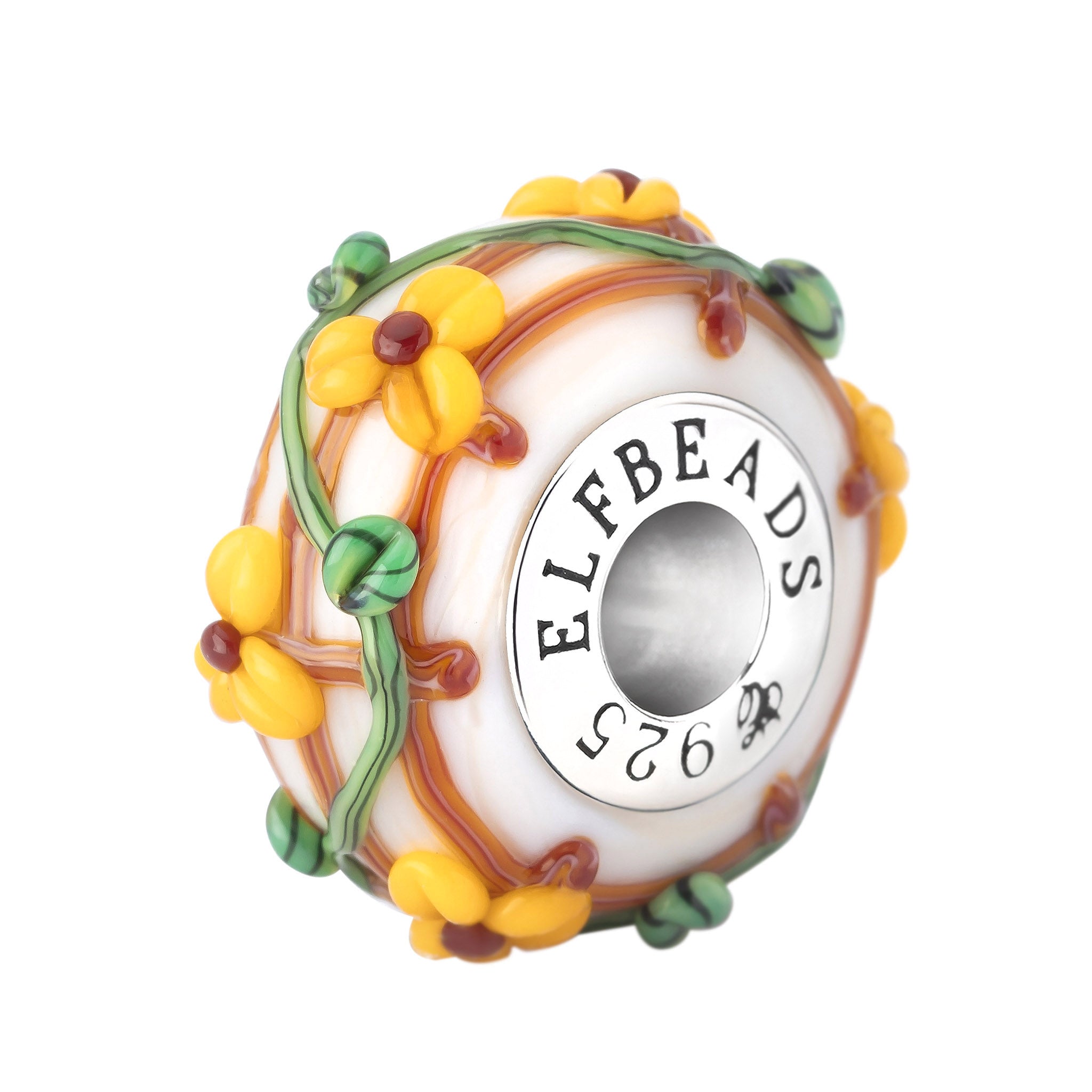 Elfbeads Golden Harvest Patch white; yellow glass Bead by The Alternative Bead. Your official Elfbeads Retailer from Germany