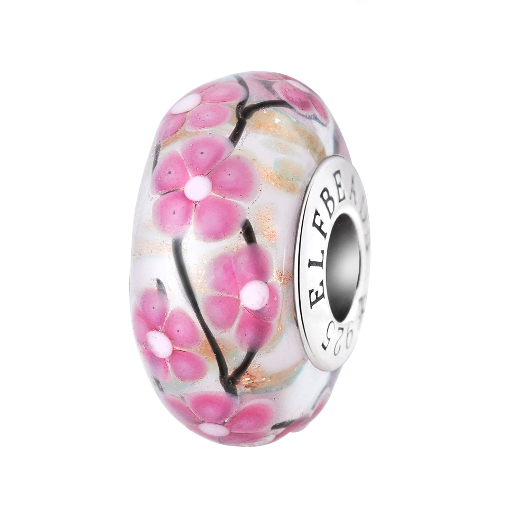 Elfbeads Golden Sakura Breeze silver glass Bead by The Alternative Bead. Your official Elfbeads Retailer from Germany