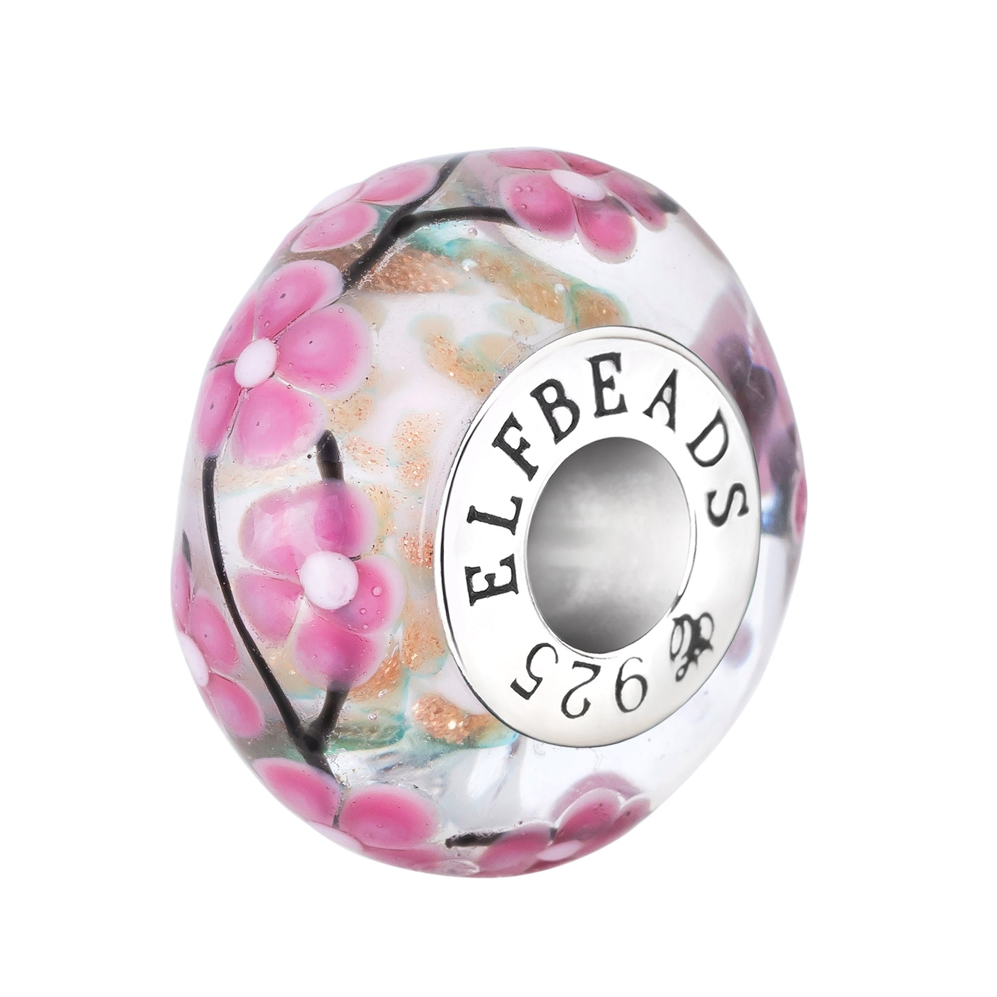 Elfbeads Golden Sakura Breeze silver glass Bead by The Alternative Bead. Your official Elfbeads Retailer from Germany