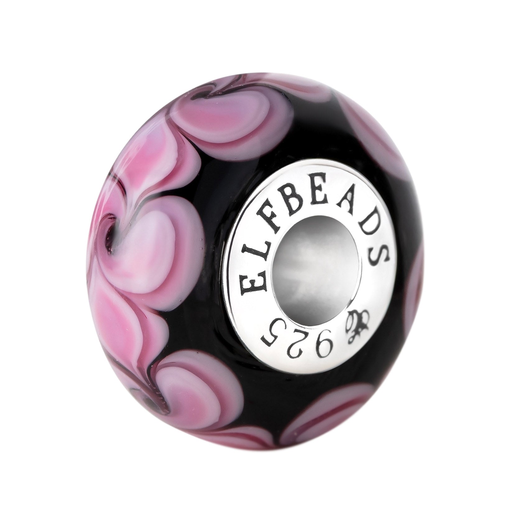 Elfbeads Graceful Swirlstone pink; black glass Bead by The Alternative Bead. Your official Elfbeads Retailer from Germany
