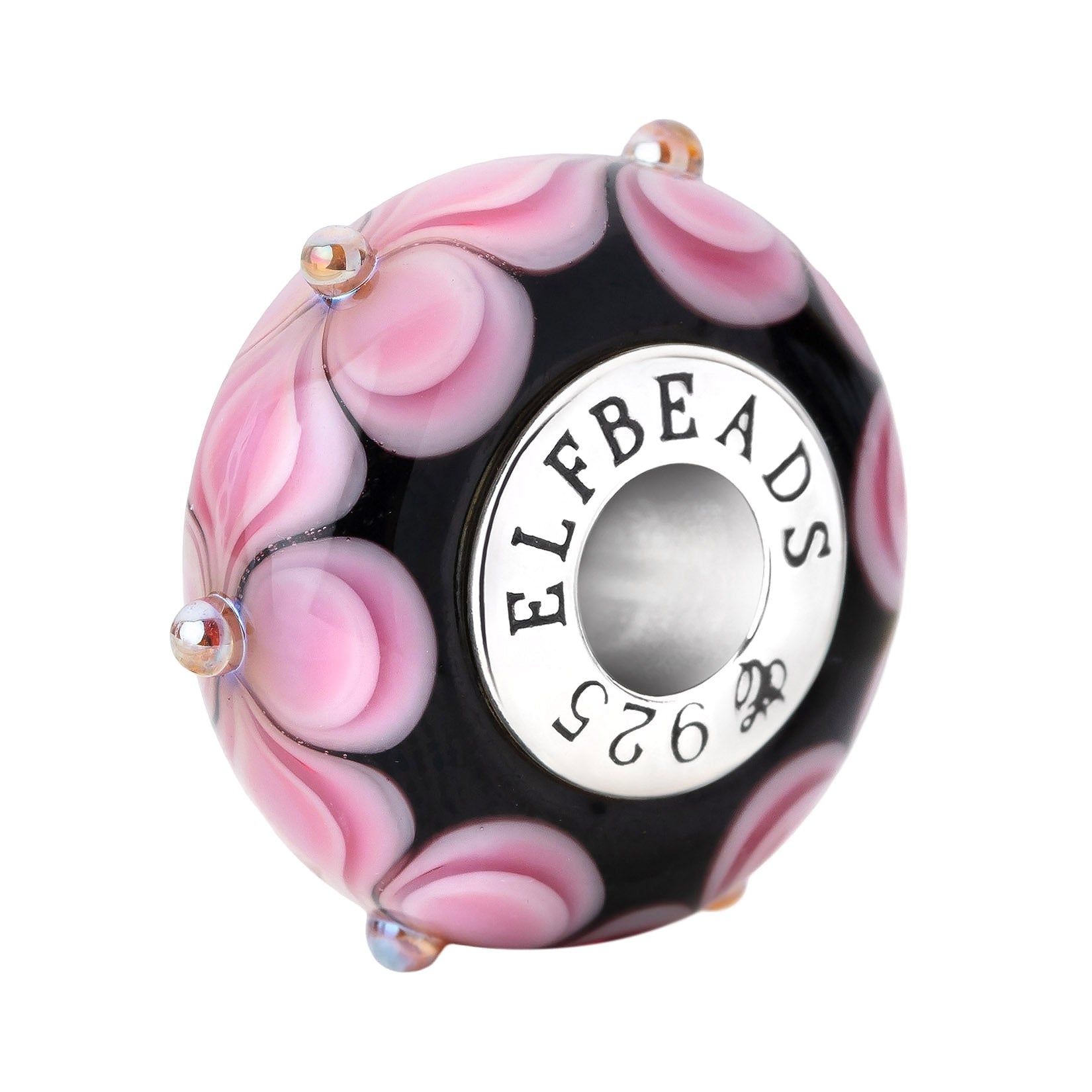 Elfbeads Graceful Tripetual pink; black glass Bead by The Alternative Bead. Your official Elfbeads Retailer from Germany