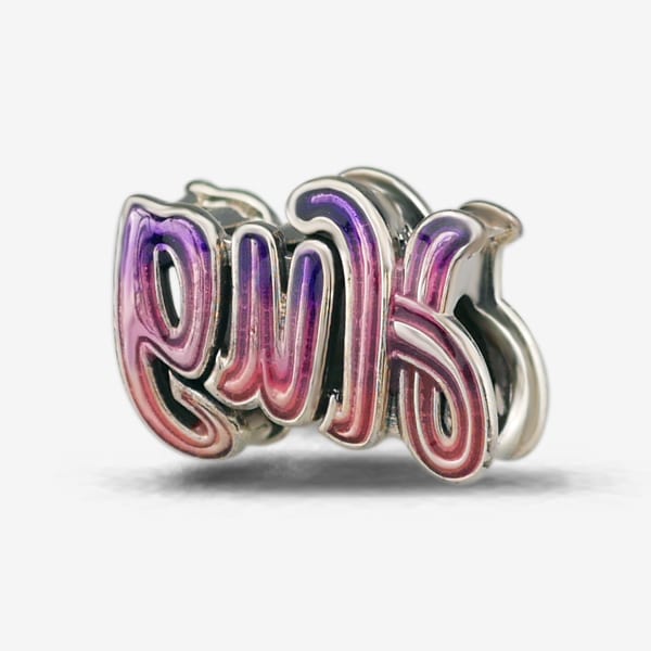 Praan Gradient Shaded Hug Charm silver; pink sterling-silver; enamel Bead by The Alternative Bead. Your official Praan Retailer from Germany