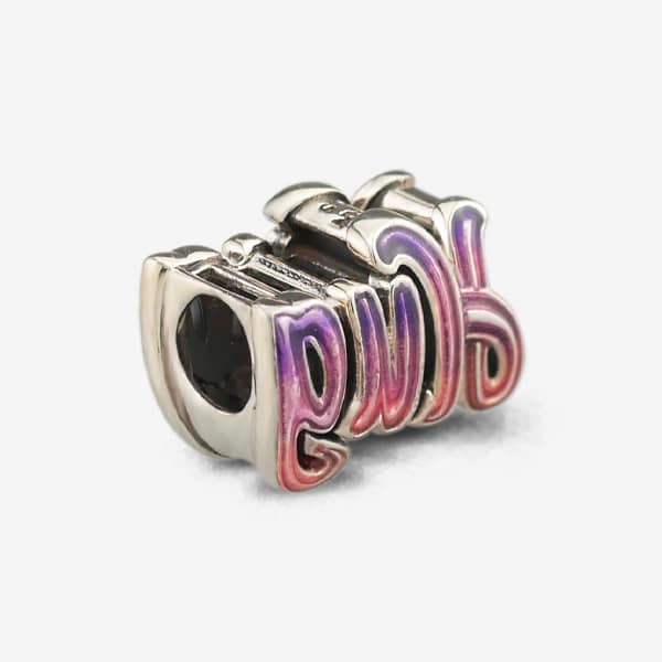 Praan Gradient Shaded Hug Charm silver; pink sterling-silver; enamel Bead by The Alternative Bead. Your official Praan Retailer from Germany