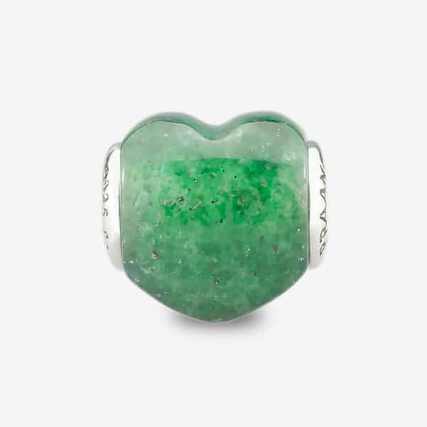 Praan Green Aventurine Heart Charm green natural-stone Bead by The Alternative Bead. Your official Praan Retailer from Germany