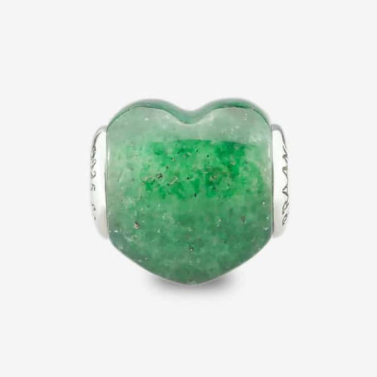 Breloque coeur en aventurine verte