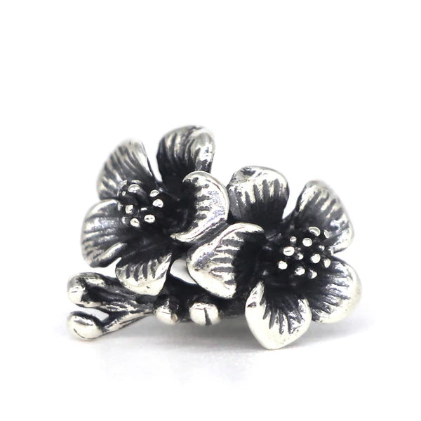 VIP-CHARMS 2 Flowers Charm Bead silver sterling-silver Spacer by The Alternative Bead. Your official VIP-CHARMS Retailer from Germany