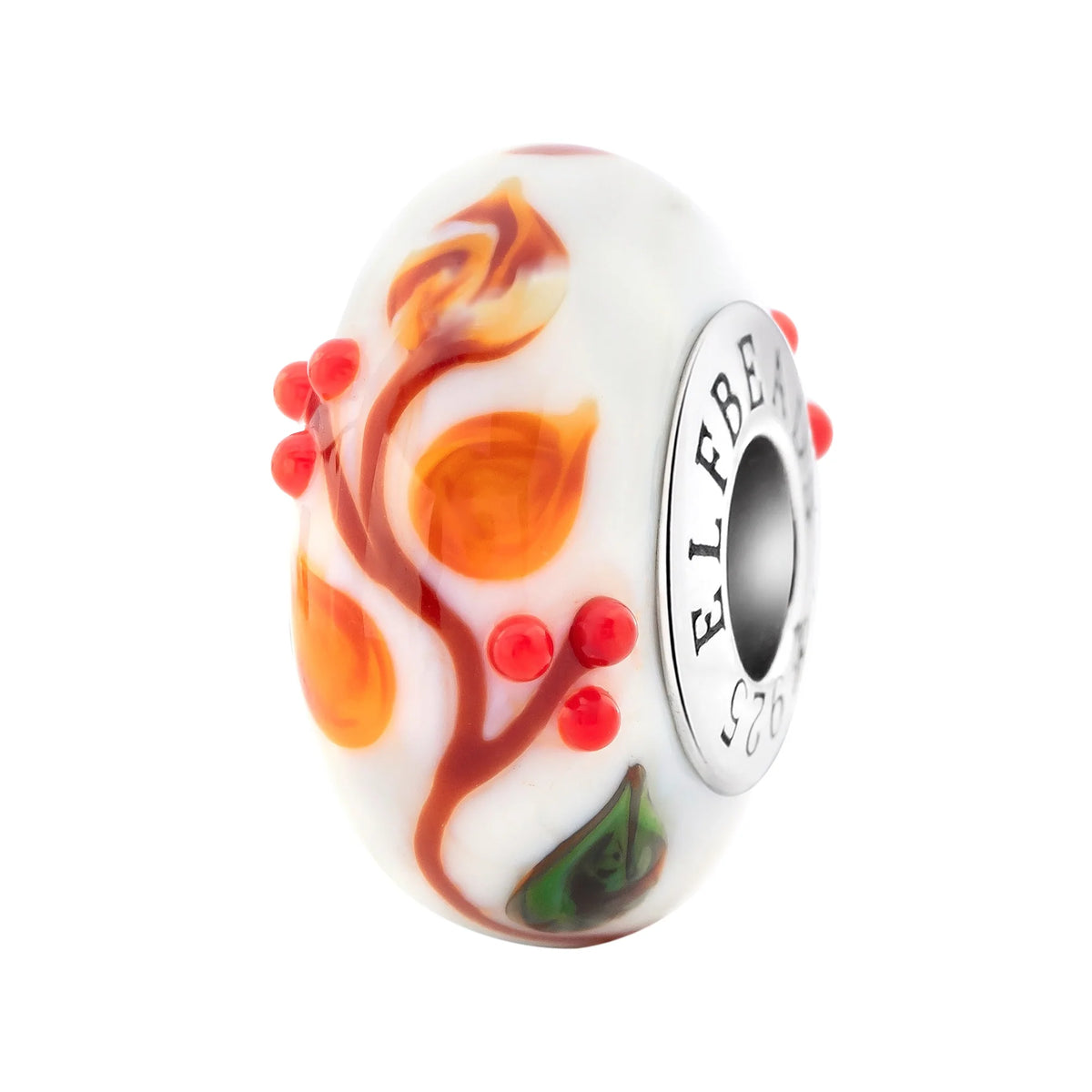 Elfbeads Harvest Song white; orange glass Bead by The Alternative Bead. Your official Elfbeads Retailer from Germany
