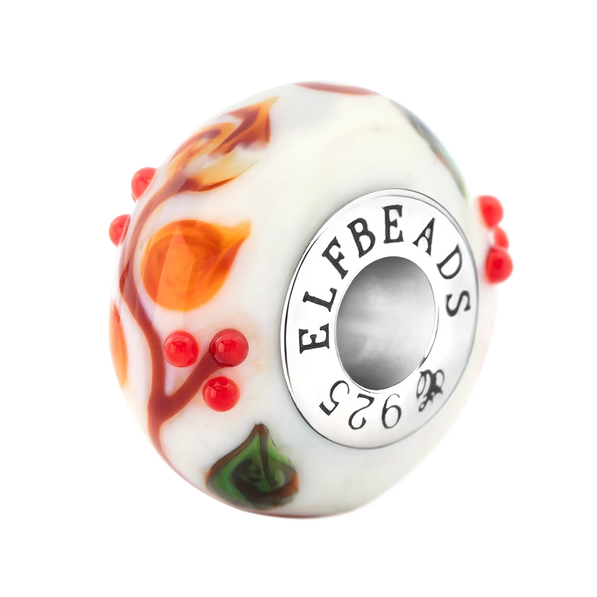 Elfbeads Harvest Song white; orange glass Bead by The Alternative Bead. Your official Elfbeads Retailer from Germany