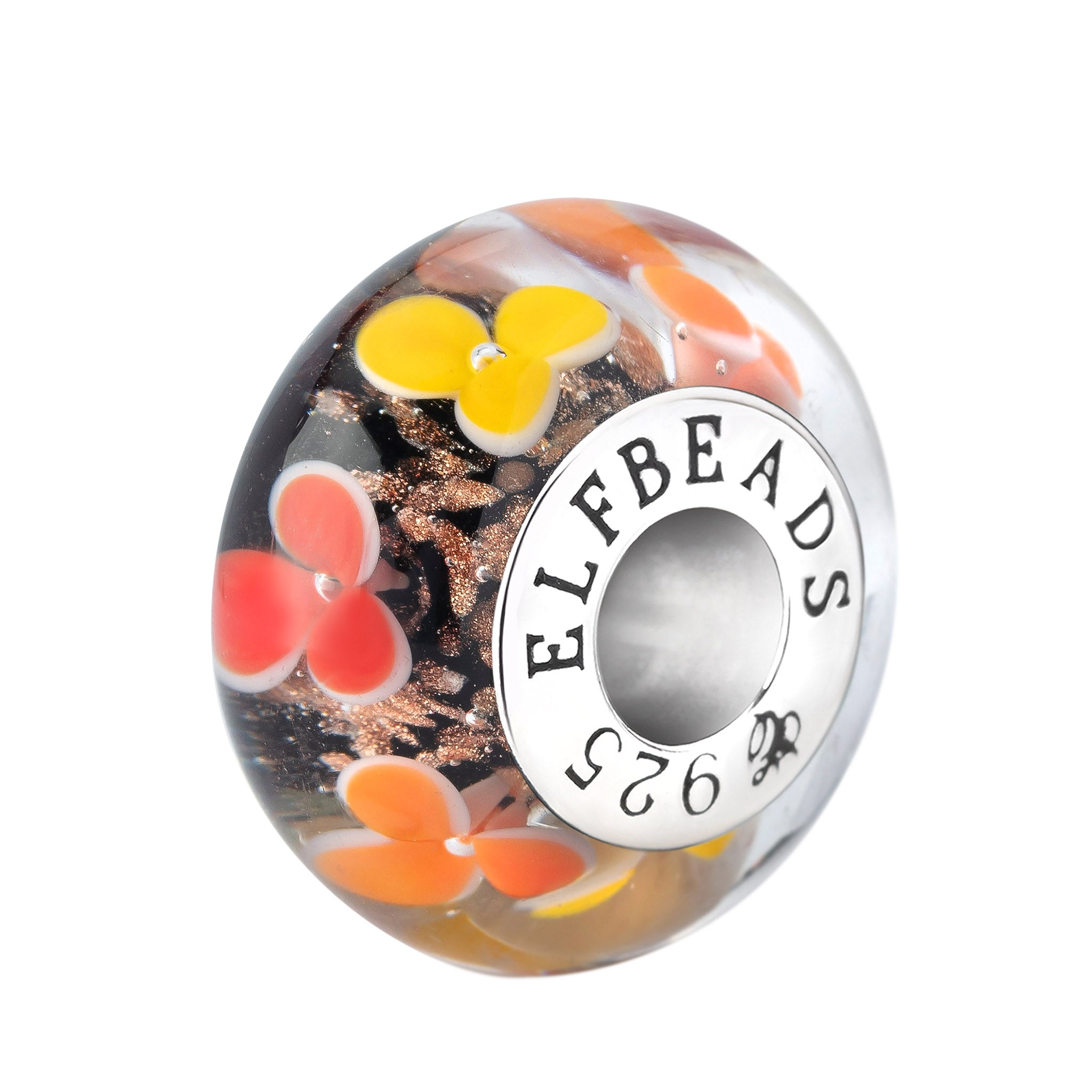 Elfbeads Harvest Twilight Petals Golddust orange; red; gold glass Bead by The Alternative Bead. Your official Elfbeads Retailer from Germany