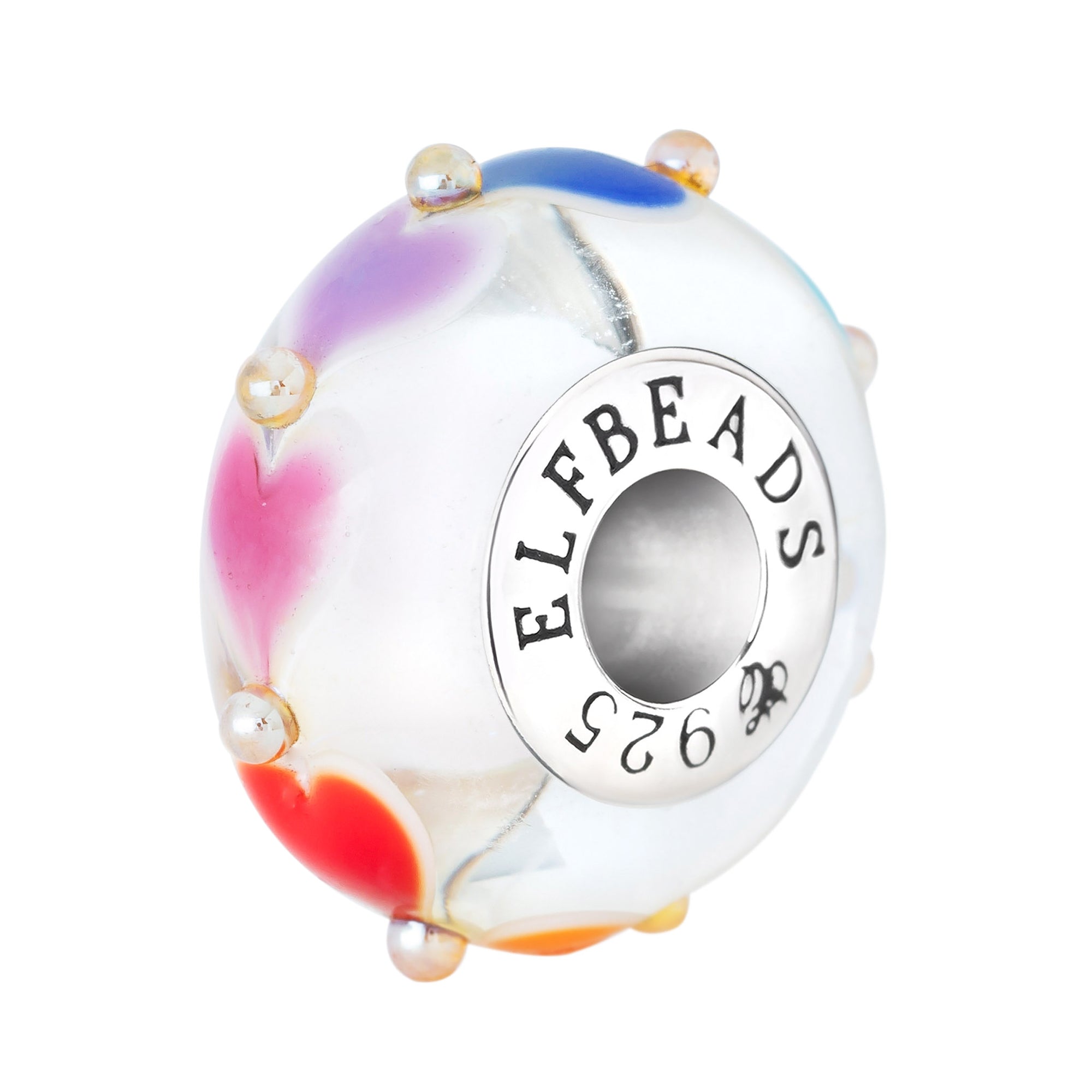 Elfbeads Heartlight Rainbow silver glass Bead by The Alternative Bead. Your official Elfbeads Retailer from Germany