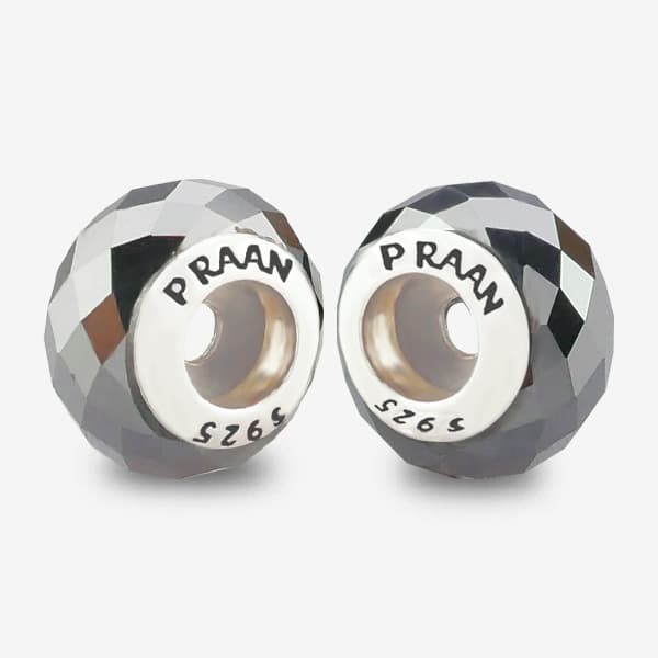 Praan Hematite Stopper Charms black natural-stone Stopper by The Alternative Bead. Your official Praan Retailer from Germany