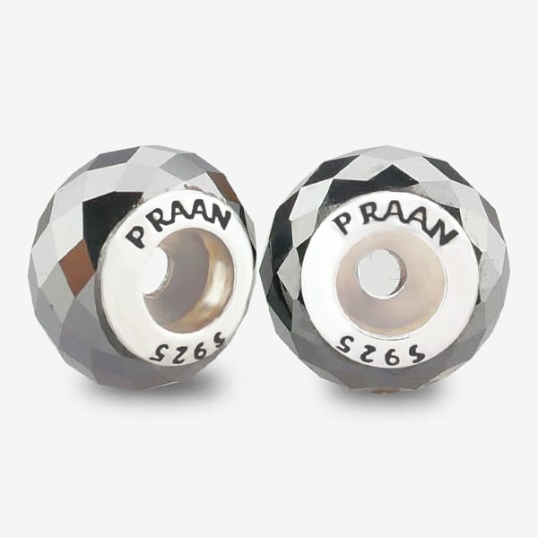 Praan Hematite Stopper Charms black natural-stone Stopper by The Alternative Bead. Your official Praan Retailer from Germany