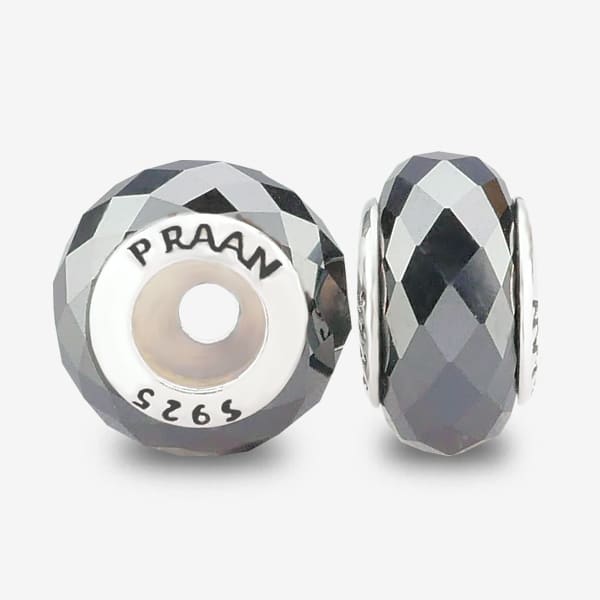 Praan Hematite Stopper Charms black natural-stone Stopper by The Alternative Bead. Your official Praan Retailer from Germany