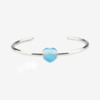 Praan Heritage Blue Cat’s Eye Faceted Glass Heart Charm blue natural-stone Bead by The Alternative Bead. Your official Praan Retailer from Germany
