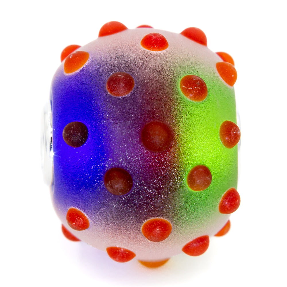 Elfbeads Holiday Ornament World Dewdrops Frost red; blue; green glass Bead by The Alternative Bead. Your official Elfbeads Retailer from Germany