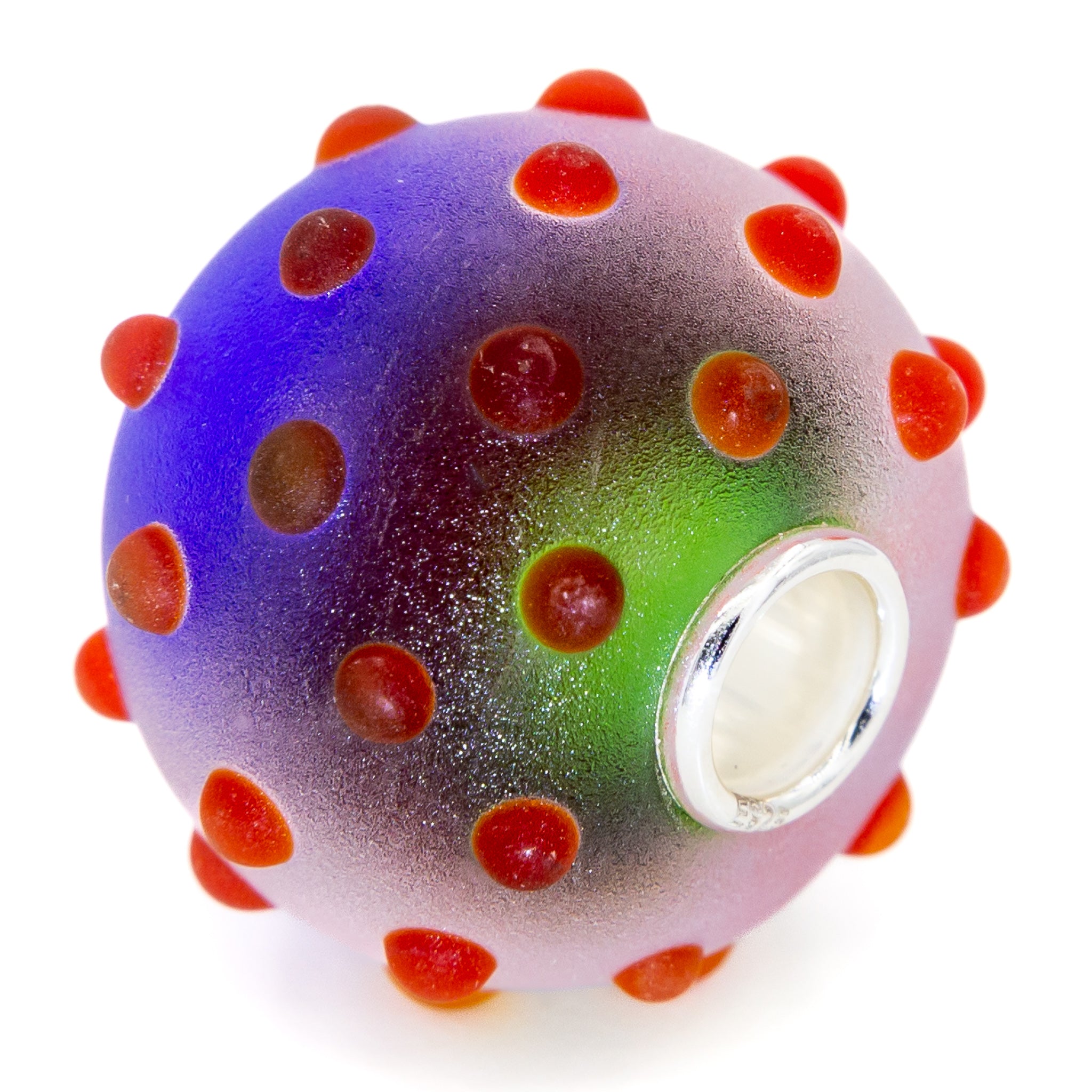 Elfbeads Holiday Ornament World Dewdrops Frost red; blue; green glass Bead by The Alternative Bead. Your official Elfbeads Retailer from Germany