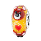 Elfbeads Honey Bear Hug yellow; pink glass Bead by The Alternative Bead. Your official Elfbeads Retailer from Germany