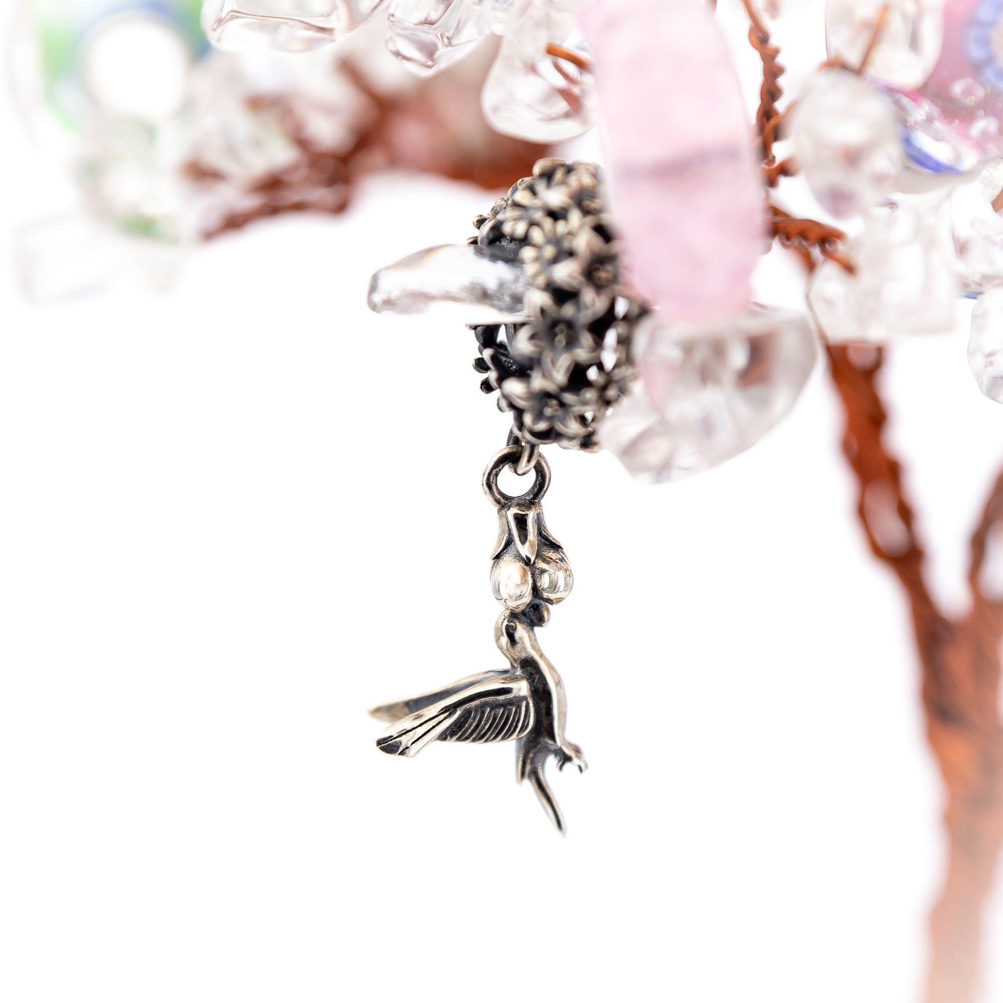 Elfbeads Hummingbird Flower Dangle silver sterling-silver Dangle by The Alternative Bead. Your official Elfbeads Retailer from Germany