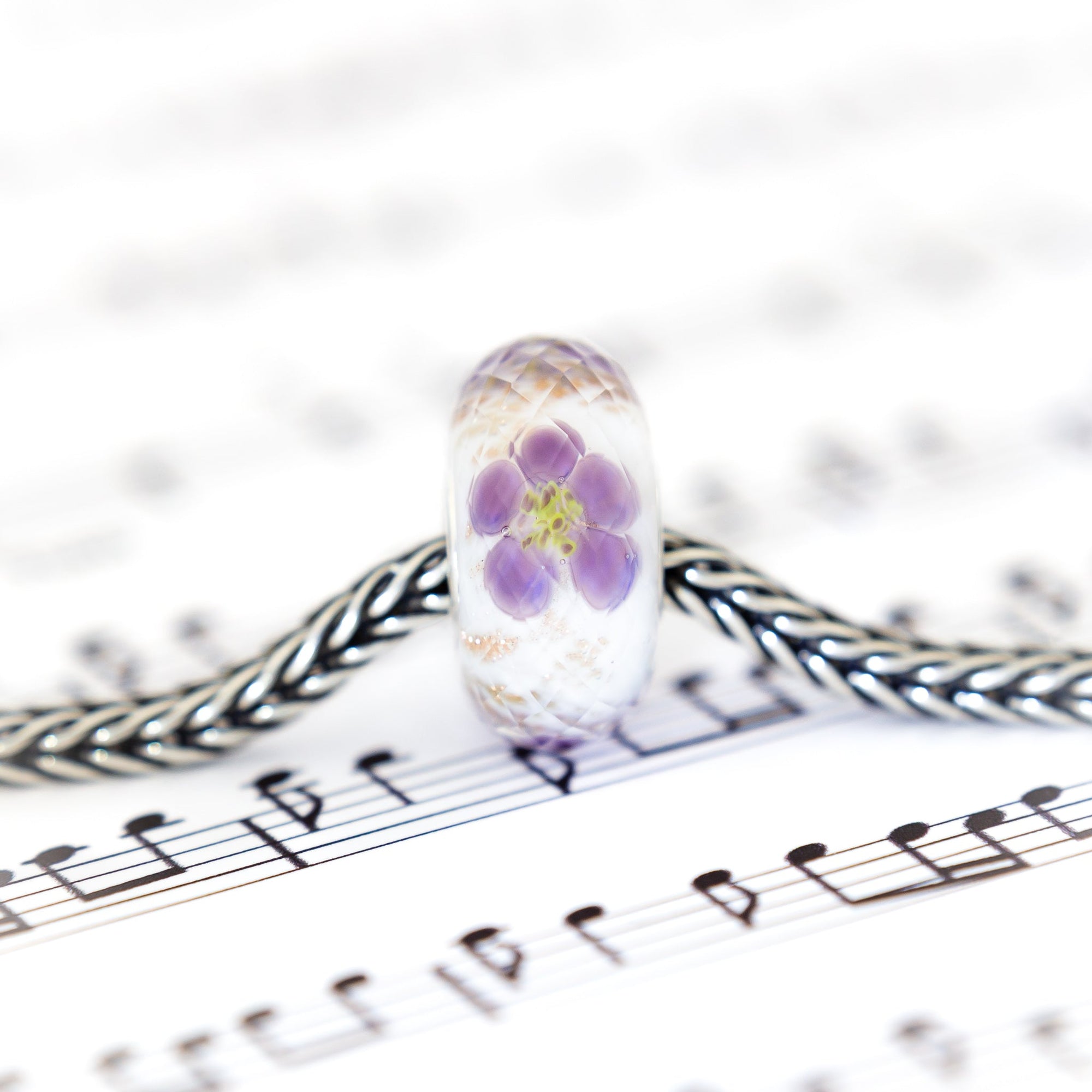 Elfbeads Lavender Blossom Golddust Fractal  glass Bead by The Alternative Bead. Your official Elfbeads Retailer from Germany