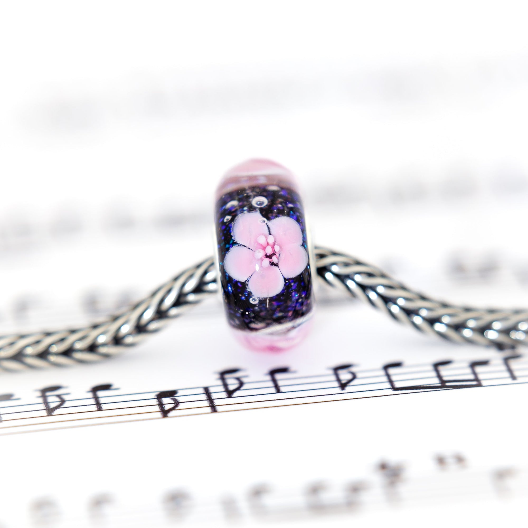 Elfbeads Night Magic Blossom Golddust  glass Bead by The Alternative Bead. Your official Elfbeads Retailer from Germany