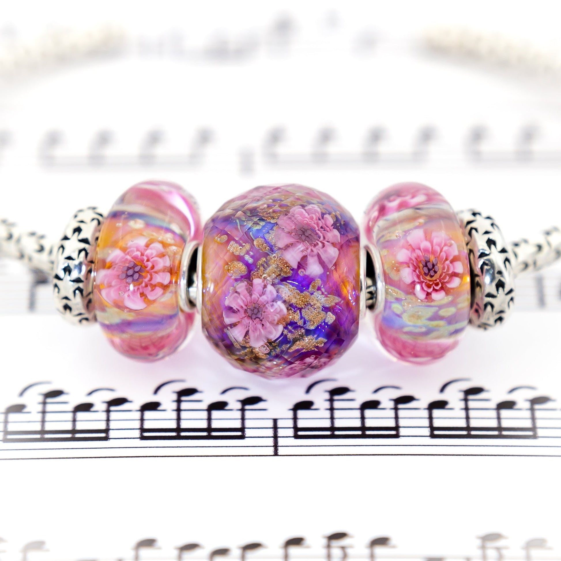  Elfbeads Cherry Blossom Shimmering Fantasy World Fractal Charm by The Alternative Bead 