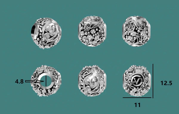 VIP-CHARMS Mother Nature Bead silver sterling-silver Bead by The Alternative Bead. Your official VIP-CHARMS Retailer from Germany