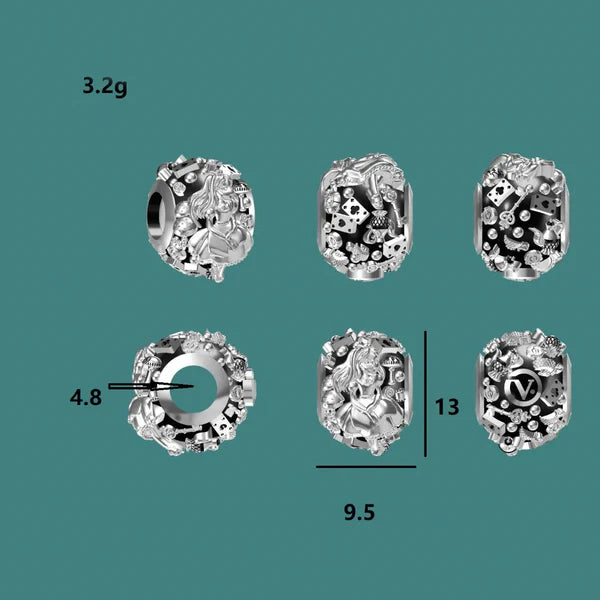 VIP-CHARMS Alice Bead silver sterling-silver Bead by The Alternative Bead. Your official VIP-CHARMS Retailer from Germany