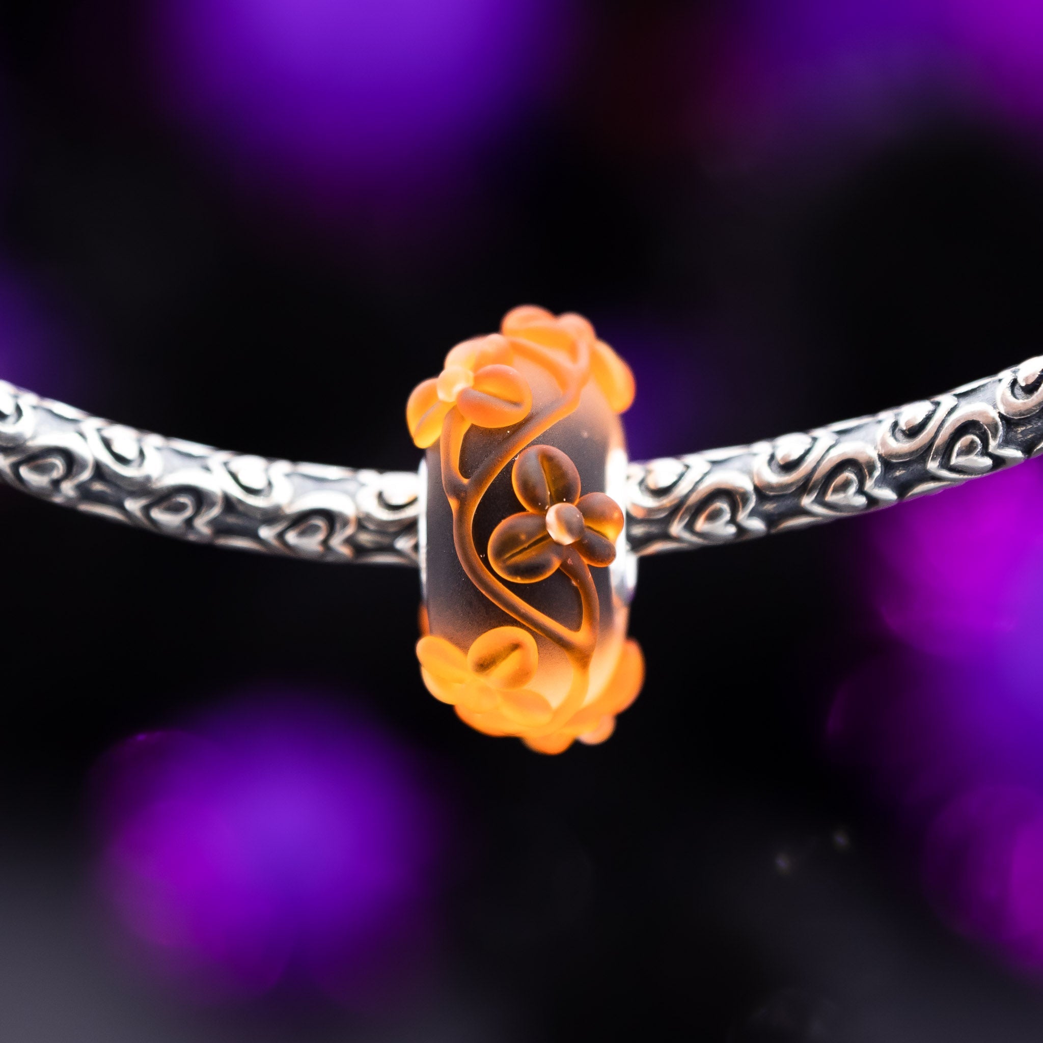 Elfbeads Pumpkin Magic Flowertwig Frost  glass Bead by The Alternative Bead. Your official Elfbeads Retailer from Germany