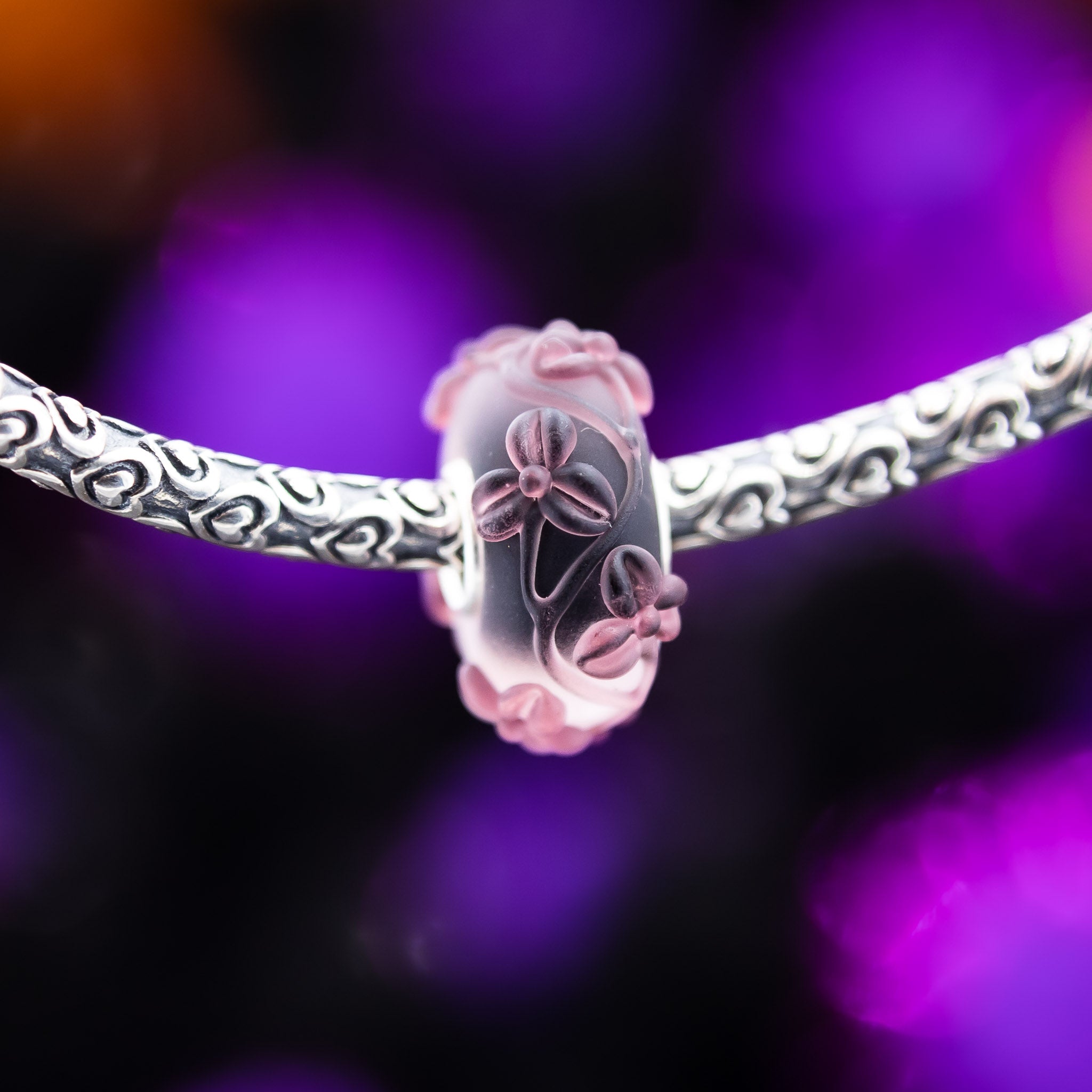 Elfbeads Black Currant Flowertwig Frost  glass Bead by The Alternative Bead. Your official Elfbeads Retailer from Germany