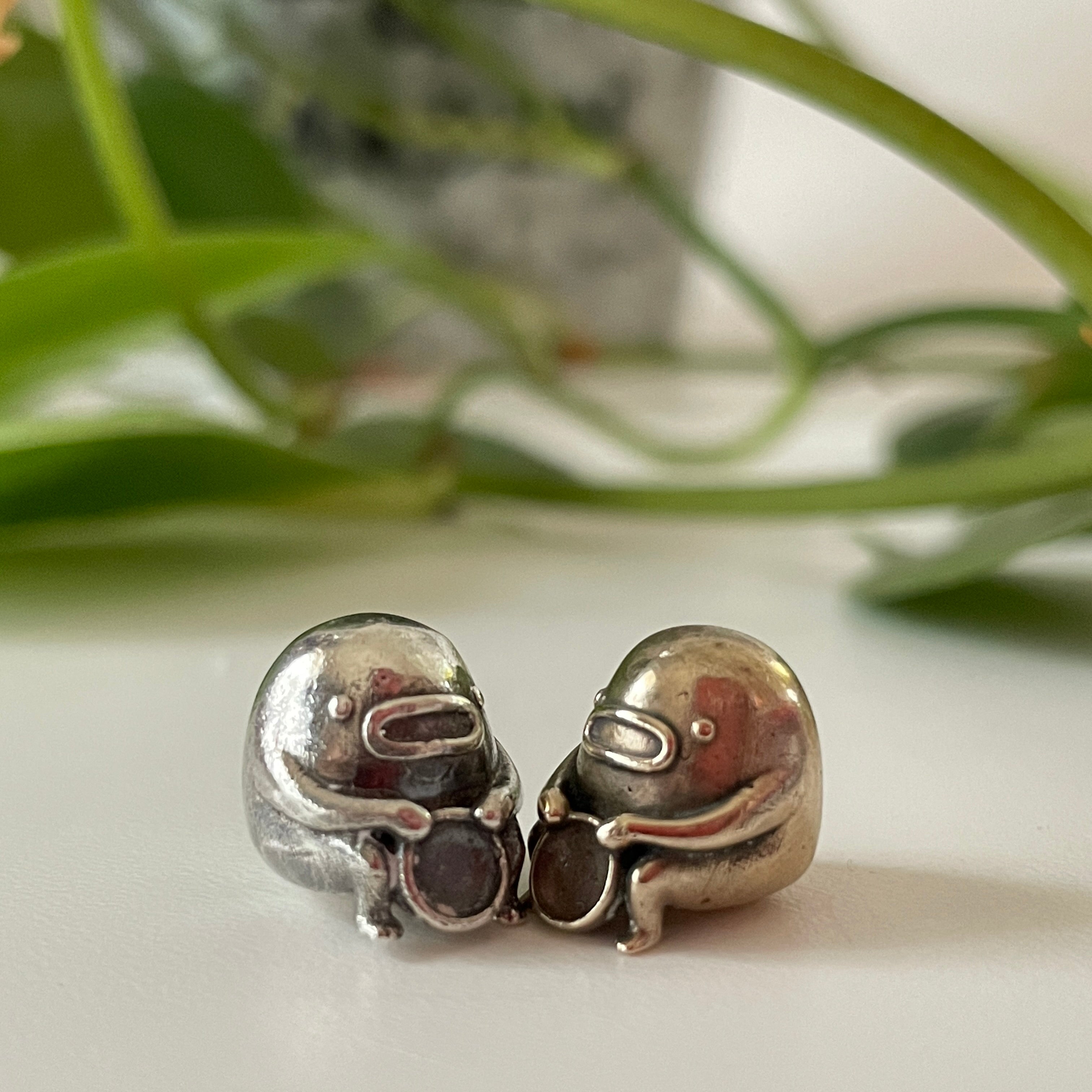 OHM Beads OCTO: Garden Guardian Sterling Silver/Bronze Statue Set  sterling-silver Bead The Alternative Bead