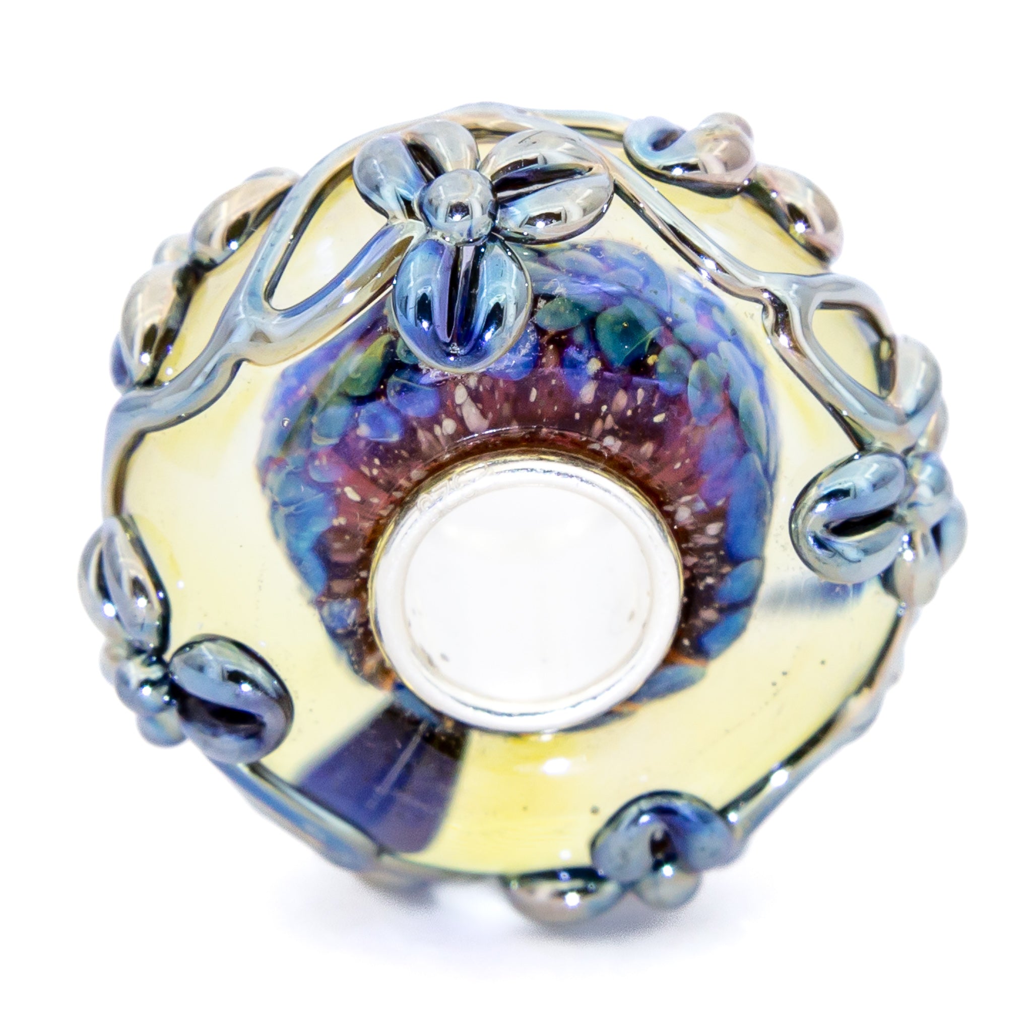 Elfbeads Icelandic Moss Flowertwig blue glass Bead by The Alternative Bead. Your official Elfbeads Retailer from Germany