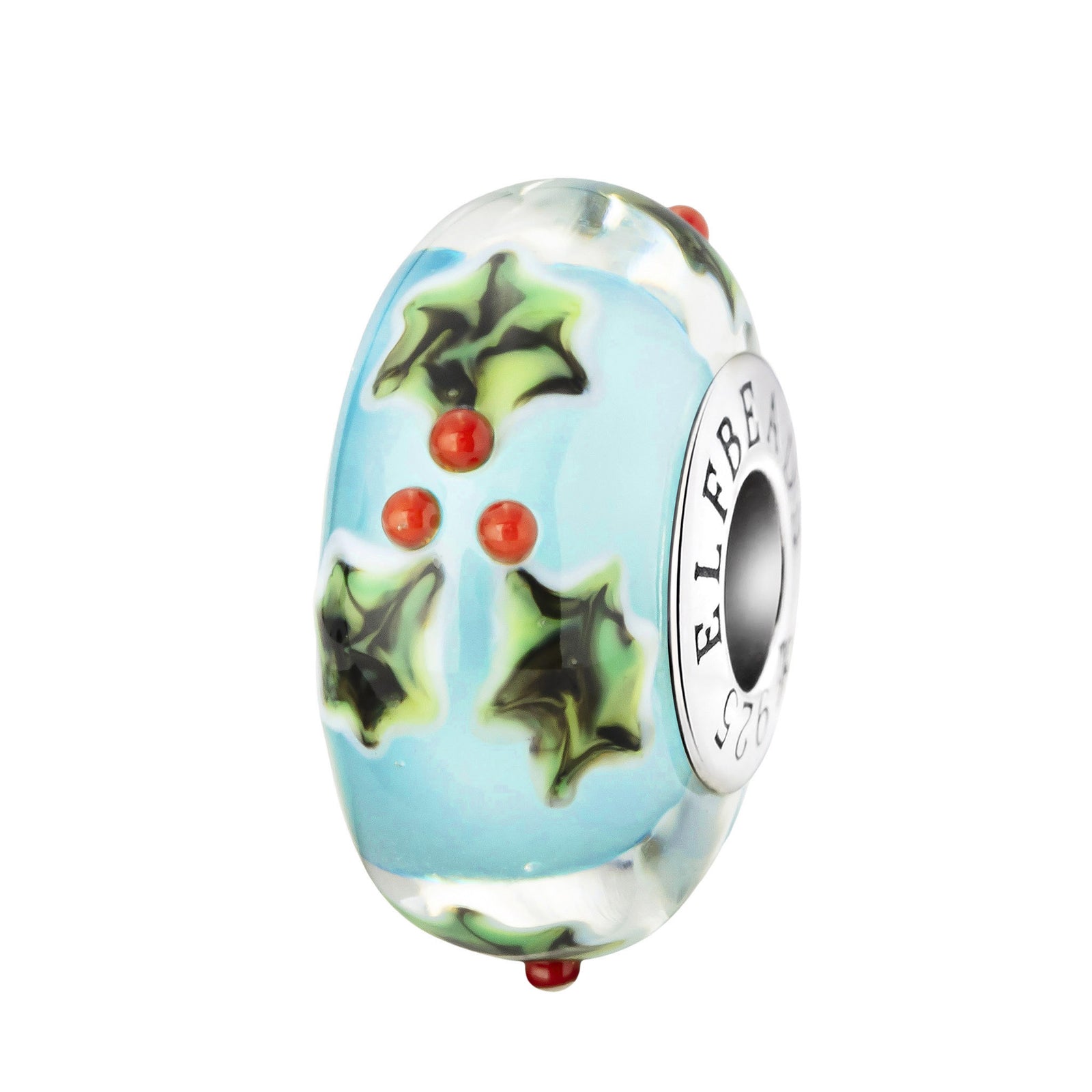 Elfbeads Icy Sky Poinsettia silver; blue glass Bead by The Alternative Bead. Your official Elfbeads Retailer from Germany