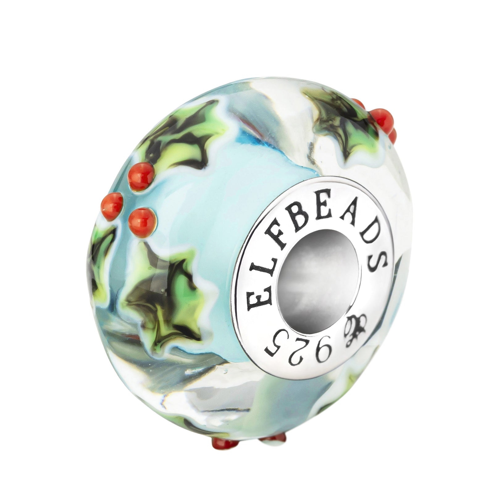 Elfbeads Icy Sky Poinsettia silver; blue glass Bead by The Alternative Bead. Your official Elfbeads Retailer from Germany