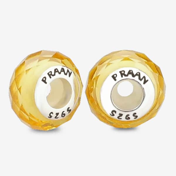 Praan Illuminating Yellow Crystal Stopper Charms silver sterling-silver Stopper by The Alternative Bead. Your official Praan Retailer from Germany