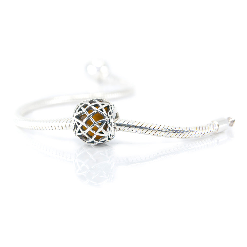 The Alternative Bead: Aurora Charm - Irish Celtic Eternity Amber Bead Sterling Silver Charm Picture 3