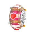 Elfbeads Intriguing Hearts Pink  glass Bead by The Alternative Bead. Your official Elfbeads Retailer from Germany