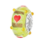 Elfbeads Intriguing Hearts Yellow-Green  glass Bead by The Alternative Bead. Your official Elfbeads Retailer from Germany
