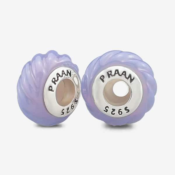 Praan Jacaranda Purple Crystal Stopper Charms purple natural-stone Stopper by The Alternative Bead. Your official Praan Retailer from Germany
