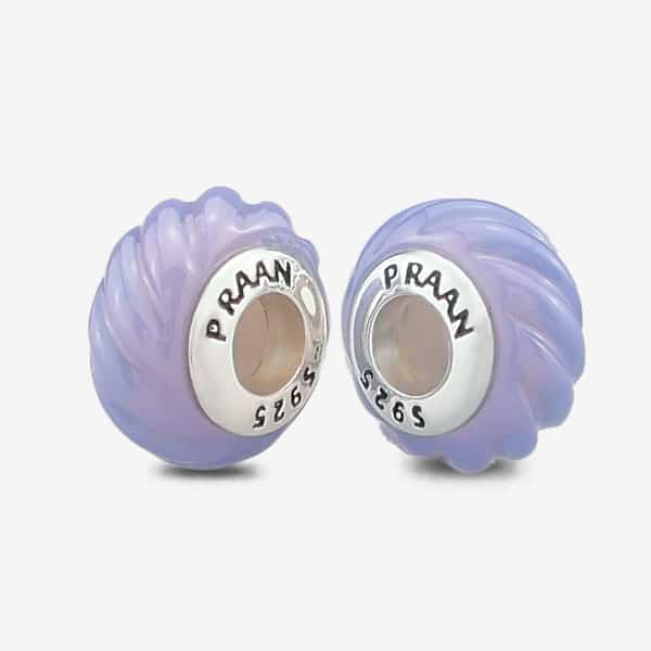 Praan Jacaranda Purple Crystal Stopper Charms purple natural-stone Stopper by The Alternative Bead. Your official Praan Retailer from Germany