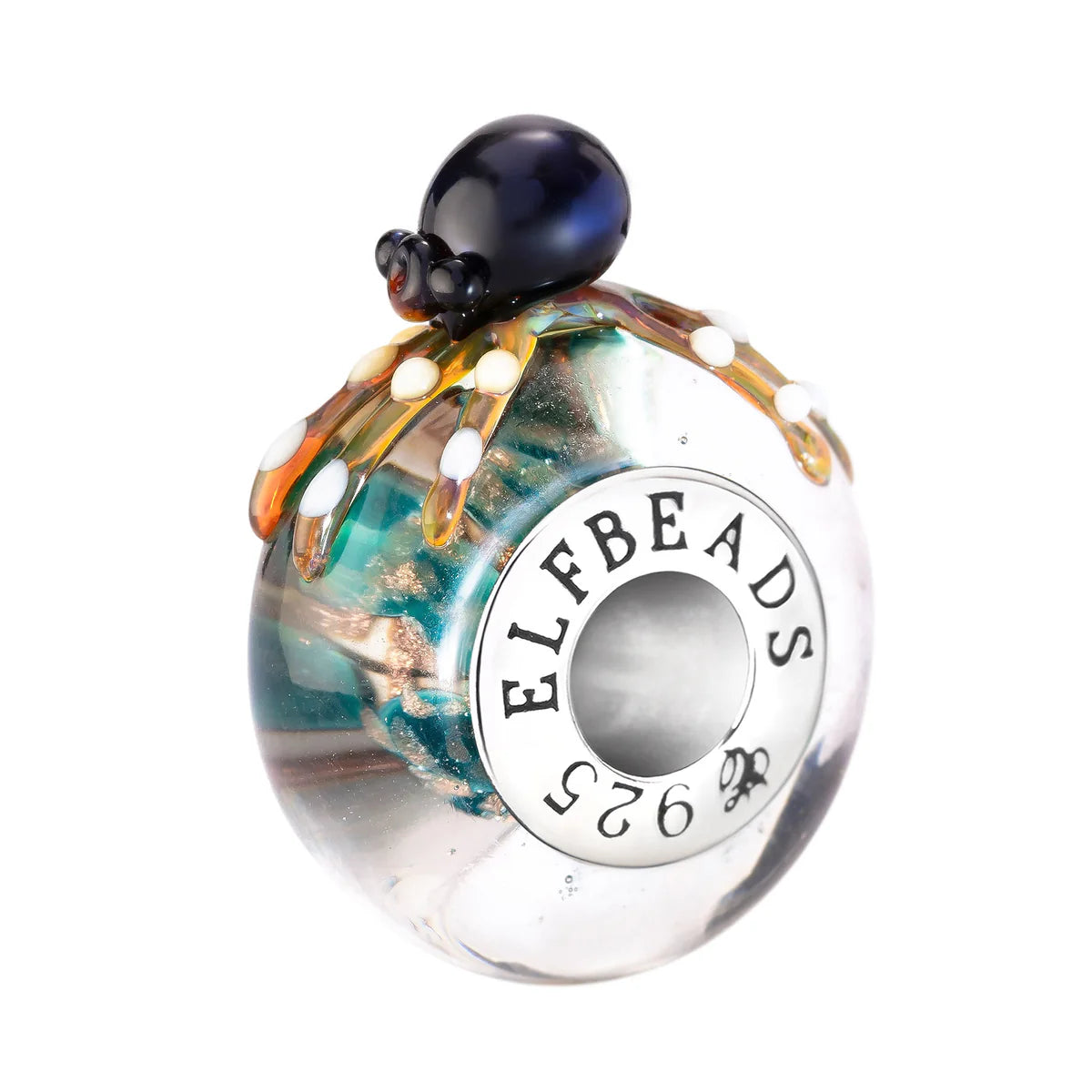 Elfbeads King Octopus Reef blue; gold glass Bead by The Alternative Bead. Your official Elfbeads Retailer from Germany