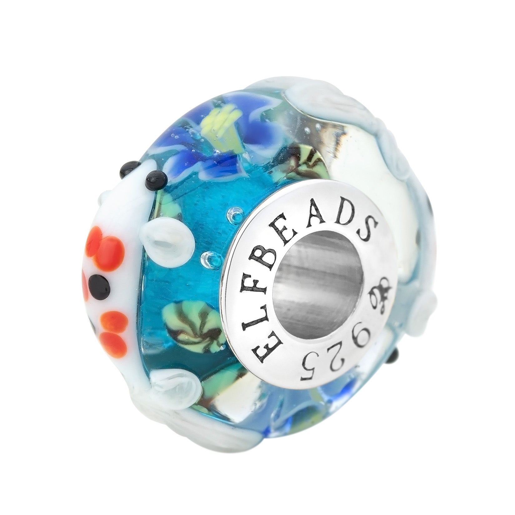 Elfbeads Koi Flowerpond-Sapphire Lily Blossom blue glass Bead by The Alternative Bead. Your official Elfbeads Retailer from Germany