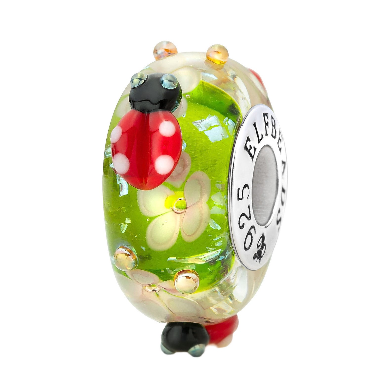 Elfbeads Ladybug Serenity Bloom green glass Bead by The Alternative Bead. Your official Elfbeads Retailer from Germany