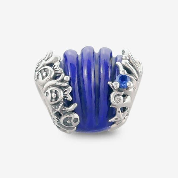 Praan Lapis Scallop Shell Charm blue natural-stone Bead by The Alternative Bead. Your official Praan Retailer from Germany